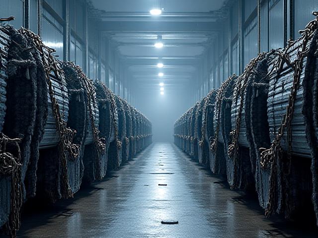 Industrial steel and rebar secured for transport